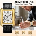 thumbnail image 4 of SKMEI Retro Classic Square Watches for Men Quartz Analog Waterproof Watch Leather Business Casual Mens Wrist Watch, 4 of 8