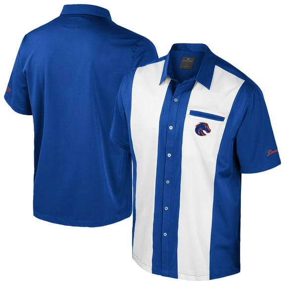 Men's Colosseum Royal Boise State Broncos Strike Bowling Button-Up Shirt