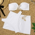 thumbnail image 4 of Swimsuits For Women 2025 Solid Color Bikini Set 3 Piece Accessories Backless Swimwear" White Bathing Swimwears S, 4 of 8
