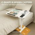 thumbnail image 4 of Height Adjustable Overbed Table with Tilting Top, Mobile Standing Desk Hospital Bed Table Bedside Sofa Side Table for Eating, Reading or Working, Movable Overbed Table with Wheels (White), 4 of 7