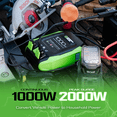 thumbnail image 4 of GREEN FUEL 1000W Power Inverter 2000W Peak w/DC 12V to 3X 120V AC, 2X 2.4Amp USB, Mounting Brackets and Clamps Included, 4 of 9