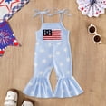 thumbnail image 2 of Wxirdiow Toddler Girls American Flag Overalls My First 4th Of July Baby Boy Girl Outfit 1st Fourth Of July Romper Overalls Flag Newborn Patriotic Clothes Blue Size,12-18 Months, 2 of 5