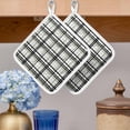 thumbnail image 2 of Sage Green Black Plaid Pot Holders for Kitchen Heatproof Potholder, 3 Pack Farmhouse Green Black Checkered Hot Pads Multipurpose Oven Pads Cloth Potholders Trivet for Cooking Baking, 2 of 8