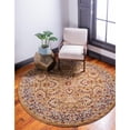 thumbnail image 2 of Unique Loom Tapis de Frontière Complexe Voyage 6' x 6' Rond Or/ivoire, 2 of 2