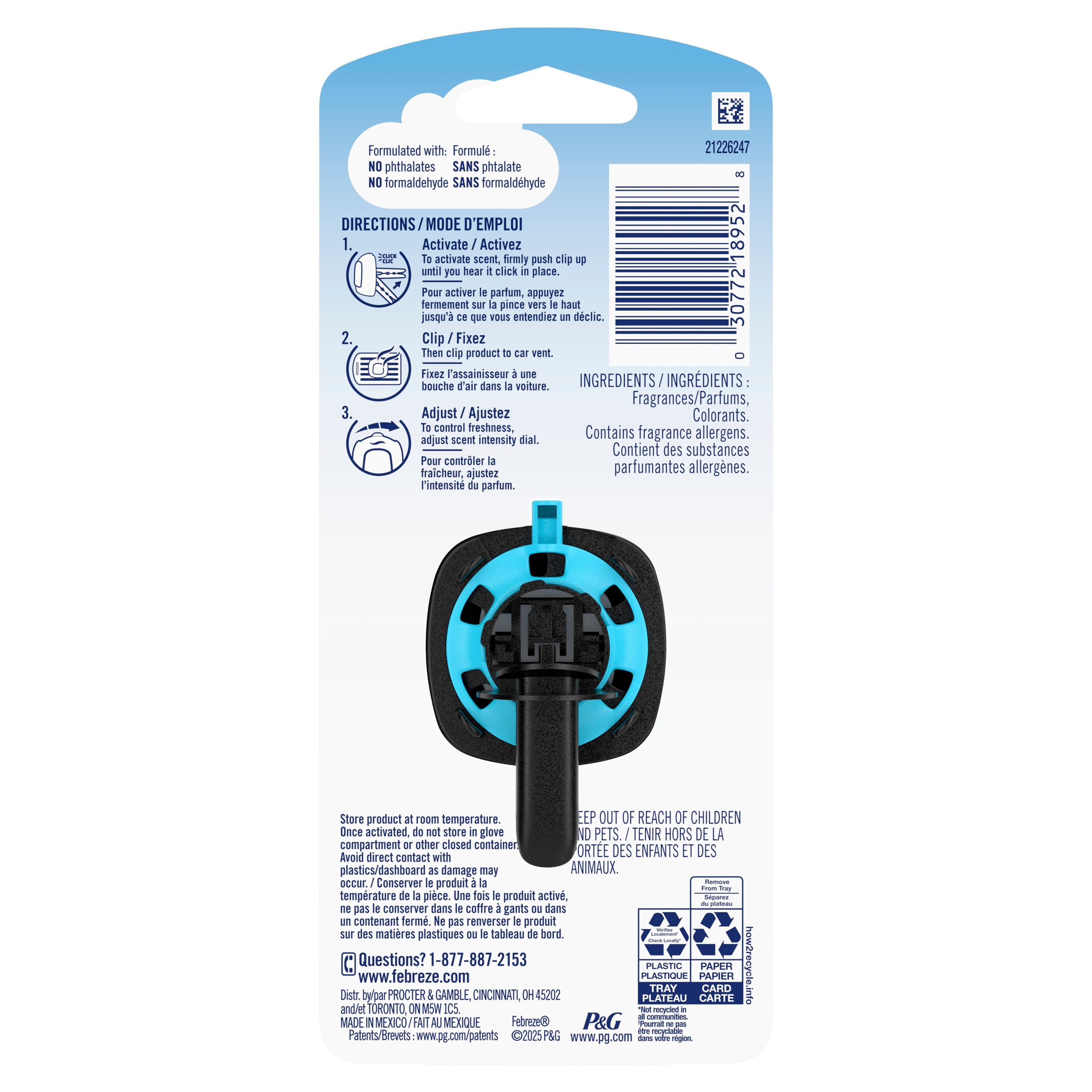 Febreze AUTO Air Freshener, Odor-Fighting Automotive Vent Clip, Cherry Blossom Scent, 2.1 Count