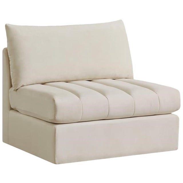 Meridian Furniture Jacob Cream Velvet Armless