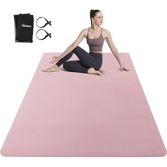 UMINEUX Large Yoga Mat for Men and Women 1/4 Inch Extra Thick TPE Fitness Mat for Home Gym Workout, Non-Slip