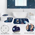 thumbnail image 4 of 4 Pcs Bathroom Shower Curtain Set,Kid's Bathroom Set,Baby Octopus Shower Curtain Sets with Rugs(Bath Mat,U Shape and Toilet Lid Cover Mat) and 12 Hooks, 4 of 7