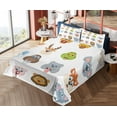thumbnail image 4 of Ambesonne Colorful Fitted & Top Sheet Set with Shams, Comic Koala Fox Faces, Multi, 4 of 5