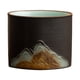 thumbnail image 1 of Taza de cerámica para café, diseño abstracto clásico, hecha a mano, tradicional china. negro, 1 of 8