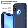 thumbnail image 2 of I-HONVA Compatible with iPhone Xs Max Case,3-Layer Military Grade Drop Protection Anti-Slip Bumper Rugged Shockproof Dustproof Protection Phone Case,Navy Blue, 2 of 7