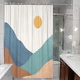 thumbnail image 4 of Boho Mountain Shower Curtain Minimalist and Abstract Shower Curtain Set  with 12 Hook 72×72 Inches, 4 of 7