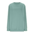 thumbnail image 4 of ClodeEU Women's Round Neck Pullover ,Long Sleeve Sweatshirt ,Casual Drop Shoulder Sweatshirt Mint Green,Womens Plus XXXXXL, 4 of 5