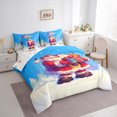 thumbnail image 3 of Feelyou Funny Santa Claus Twin Bedding Sets 7-Piece for Kids, Magic Christmas Gnome Bedding Comforter Set, Blue Red Cartoon Reversible Sheet Sets, Breathable Home Decor, 3 of 7