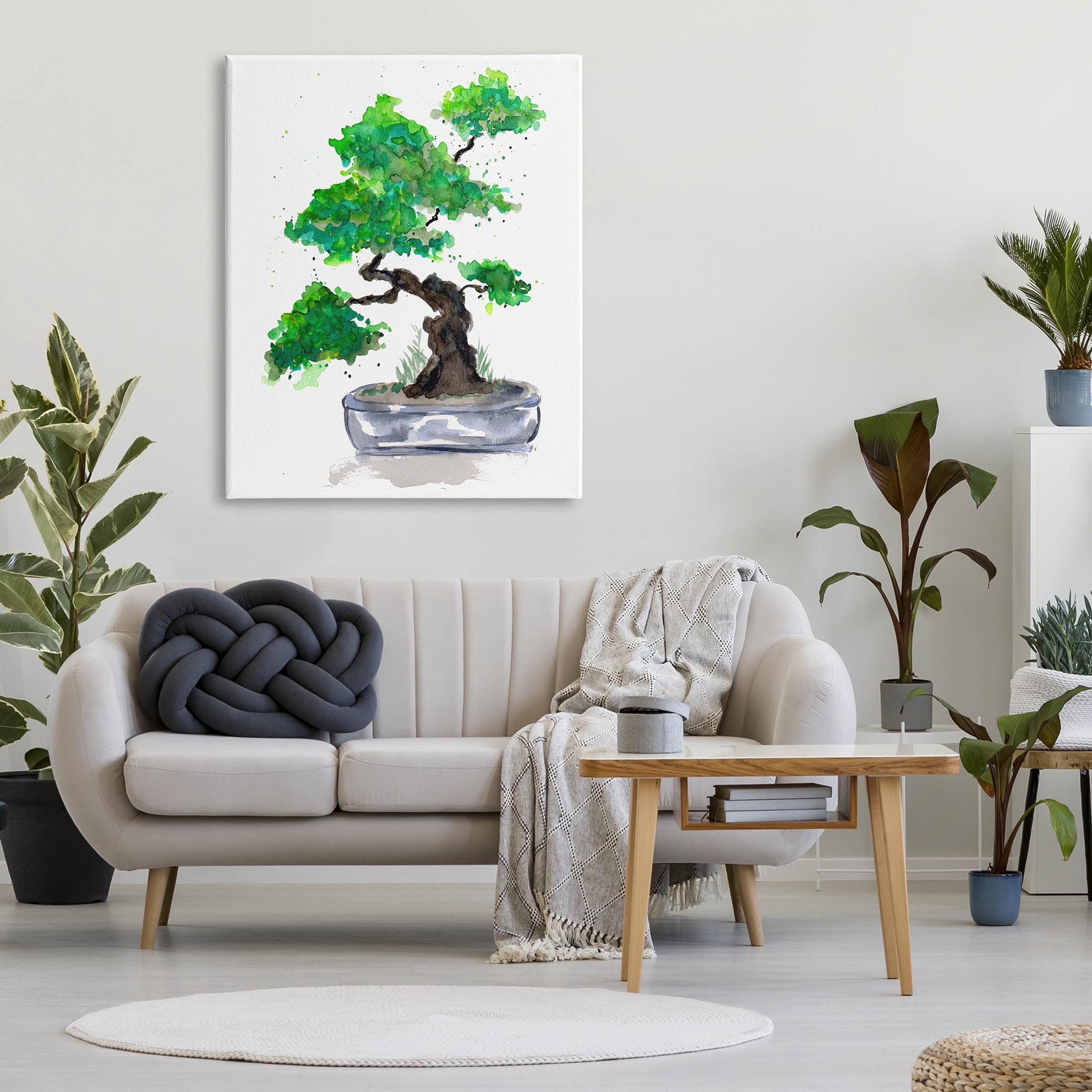 Casual Blooming Bonsai Tree Botanical & Floral Graphic Art Gallery Wrapped Canvas Print Wall Art
