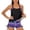 D, variant on Plus Size Floral Print Tankini Swimwear Two Piece Swimsuit With High Waist Bottom And