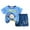 Blue, variant on Toddler Baby Boy Summer Clothes 6 12 18 24 Months Short Sleeve Letter T Shirt Top Short Infant Newborn Baby Outfit(Blue,2-3 Years)
