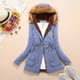 thumbnail image 2 of Outfmvch Winter Coats For Women Fleece Jacket Women Winter Womens Warm Coat Hooded Jacket Slim Winter Outwear Coats Womens Coats Light Blue 2Xl, 2 of 5