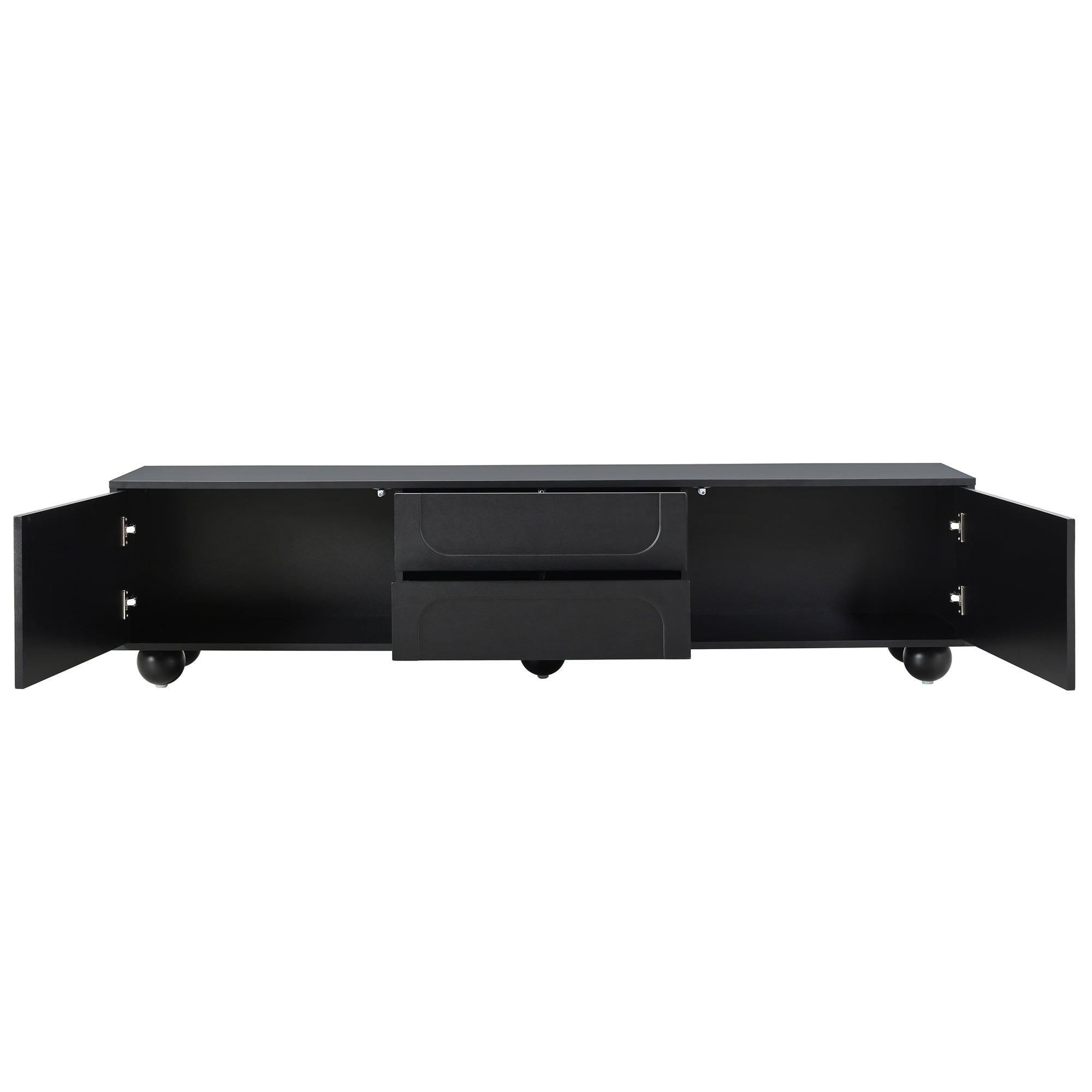 MAYEERTY Cream Style TV Stand with Arched Doors & 2 Drawers for TVs up to 75"