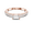 Rose Gold, variant on Handmade Horizontal Baguette Cut Moissanite Ring - Modern Pave Diamond Simulant Band - 18k Rose Gold over Silver - Minimalist Style Promise Ring