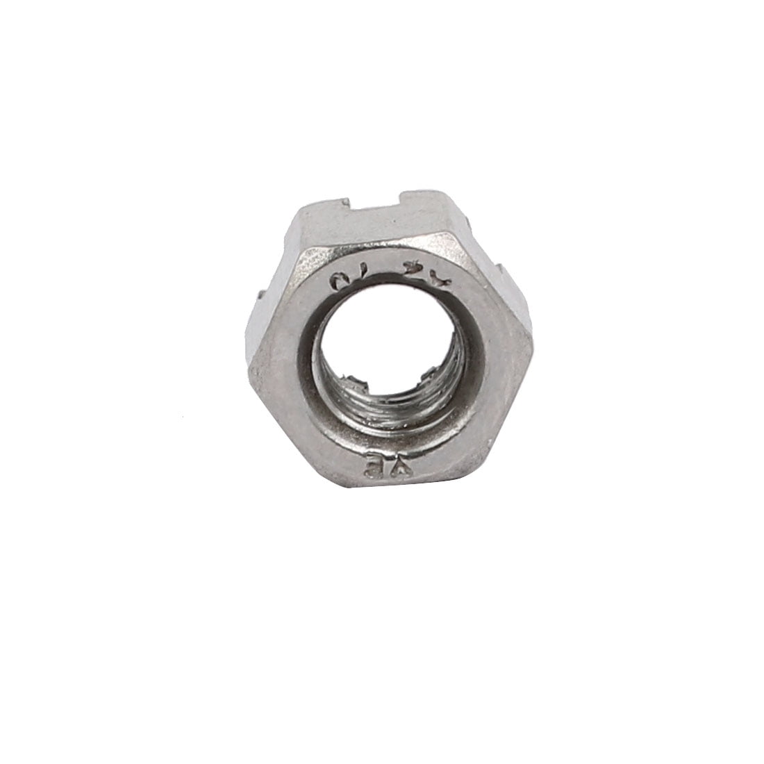 10pcs M6x1mm 304 Stainless Steel Hexagon Slotted Castle Nut Silver Tone