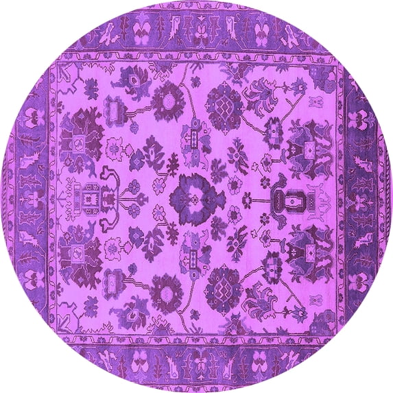Ahgly Company Indoor Round Oriental Purple Industrial Area Rugs, 5' Round