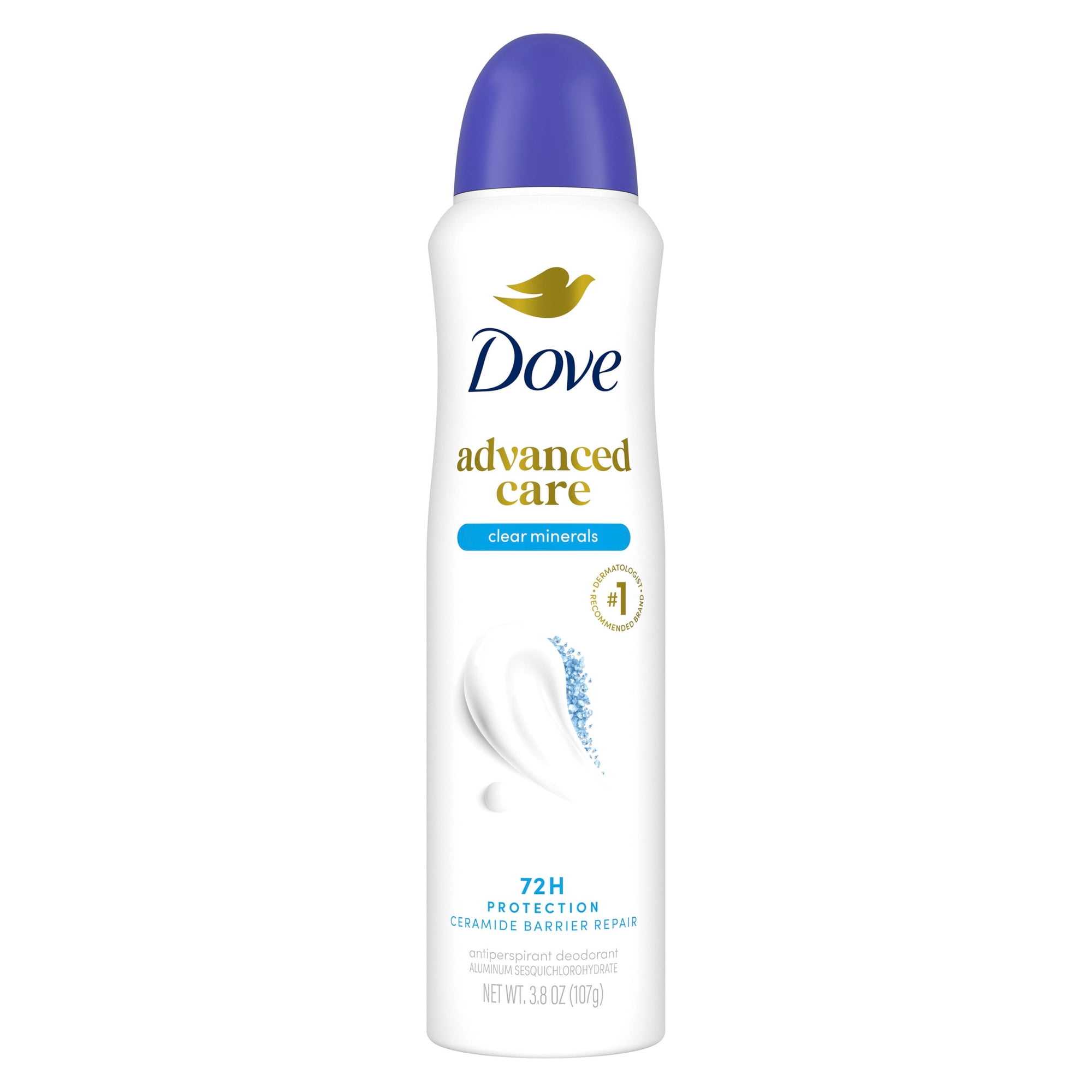 Dove Advanced Care Antiperspirant Deodorant Spray Antiperspirant Dedorant To Help Repair Skin’s Barrier After Shaving Clear Minerals 72-hour Antiperspirant Deodorant For Soft Underarms, 3.8 oz