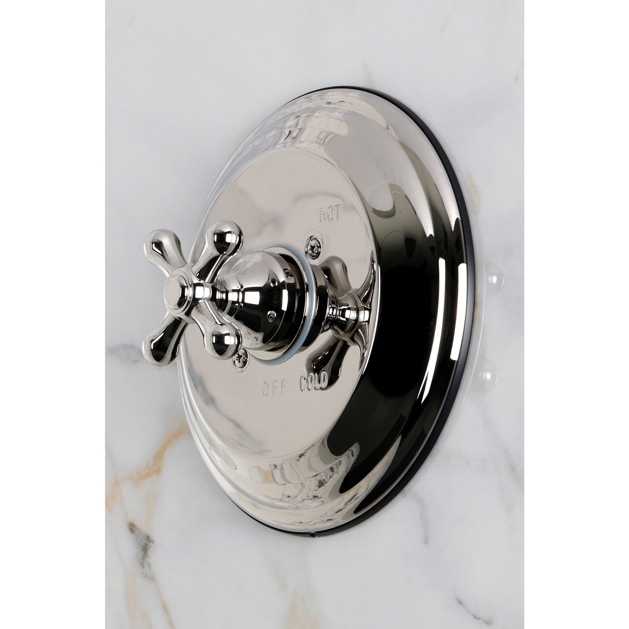 Kingston KB3636AXE Restoration Single-Handle Pressure Balanced Shower Valve and Trim Set - Valve Included in Polished Nickel