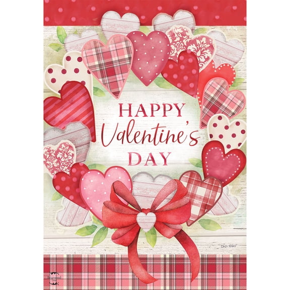 Briarwood Lane Garden Flag 12x18 For Outdoor Valentine's Wreath For Valentine's Love Garden Flag Flags For Outside