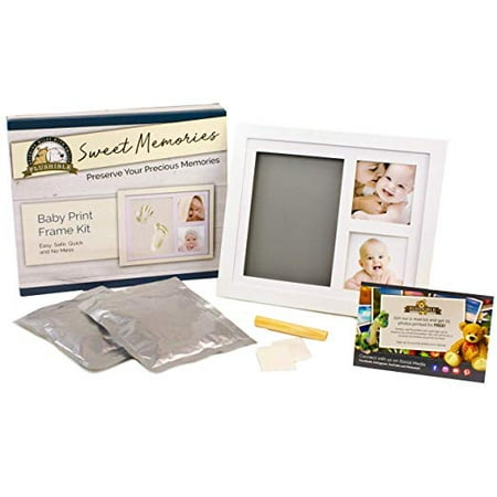 - Plushible Baby Footprint Kit - Double Photo Picture Frame For Baby Footprints - Gift Registry And Baby Shower Gift