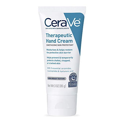 CeraVe Therapeutic Hand Cream Cracked Hands With Hyaluronic Acid Niacinamide | Fragrance Free 3 Ounce