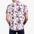 thumbnail image 3 of Balery Violets Flowers Printed Men’s Short Sleeve Polo Shirt, Midweight Men's Shirt,Golf Polo shirts -4X-Large, 3 of 8