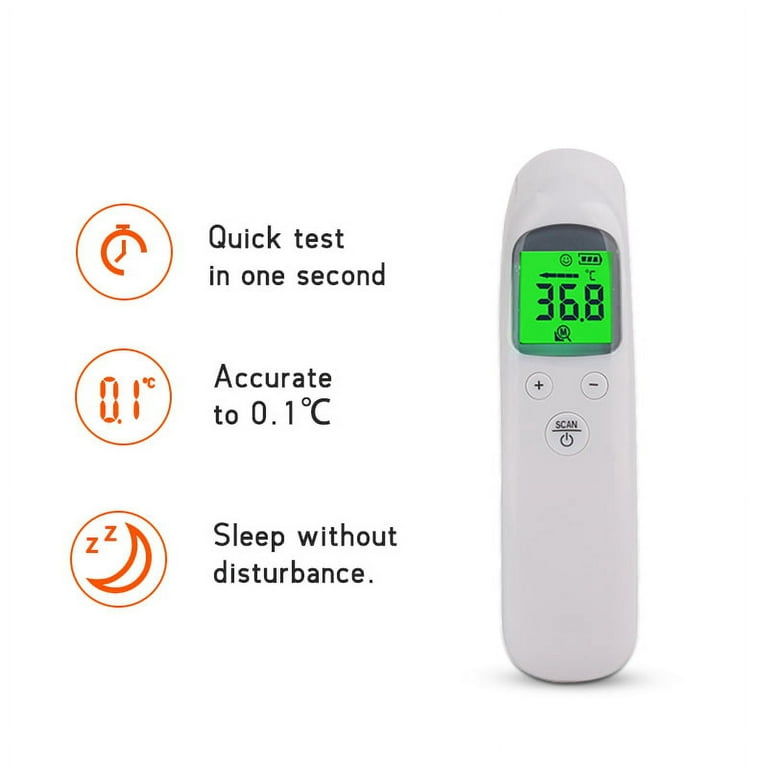 LPOW Infrared Digital Forehead Thermometer, 1s Reading, 3 Colors Backlight,  50 Memories Recall, All Ages (Ship in random colors)