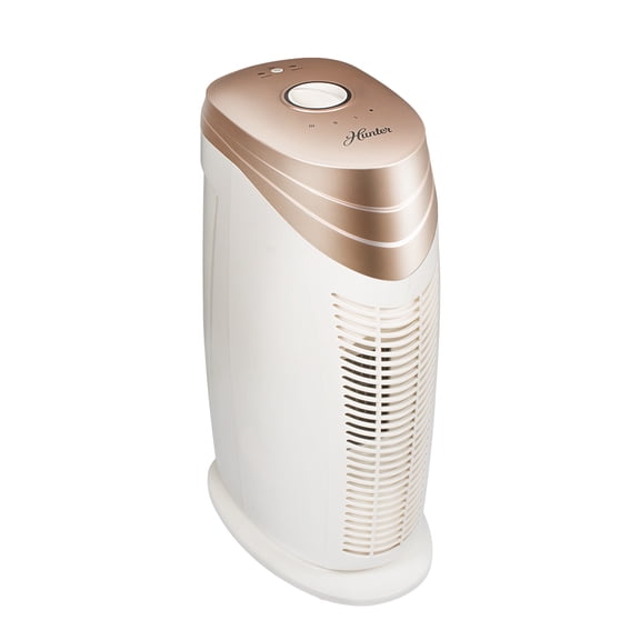 18-Inch Air Purifier for Medium Rooms with ViRo-Silver Pre-Filter, HEPA  Filter Air Cleaner for Allergies Germs Mold Dust Pets Smoke Pollen Odors Rose Gold & White