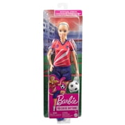 Barbie Soccer Doll, Blonde Ponytail, #9 Uniform, Soccer Ball, Cleats, Socks, 3 & Up