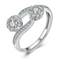 thumbnail image 6 of HeartsAndYou 1.9ct Round Cut Moissanite Engagement Ring for Women 18k White Gold over Silver Floral Bypass, 6 of 8