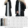 thumbnail image 2 of Abaya musulmana suelta con ondas y abertura frontal para mujer (Negro XXL), 2 of 9