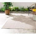 thumbnail image 2 of Pinstripe Brown/Ivory Handwoven Indoor/Outdoor Rug, 2'6" x 8' Runner, 2 of 6