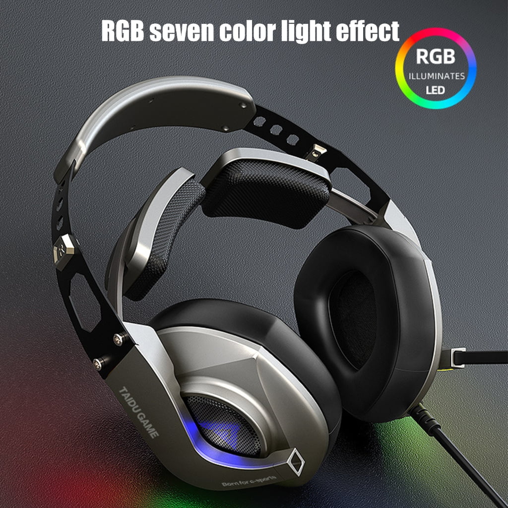 Adjustable Over Ear Headphones With Microphone Inside Noise Cancelling 7.1 Sound