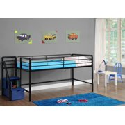 DHP Junior Twin Metal Loft Bed with Storage Steps, Twin Size, Multiple Colors