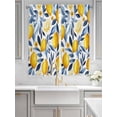 thumbnail image 4 of Bedroom Curtains 63 Inches length, Yellow Lemon Window Treatment Curtain Drapes, Blue Flower Leaves Spring Summer Plant Rod Pocket Curtain Panels for Living Room Kitchen, 42"x63", 2 Panels, 4 of 7
