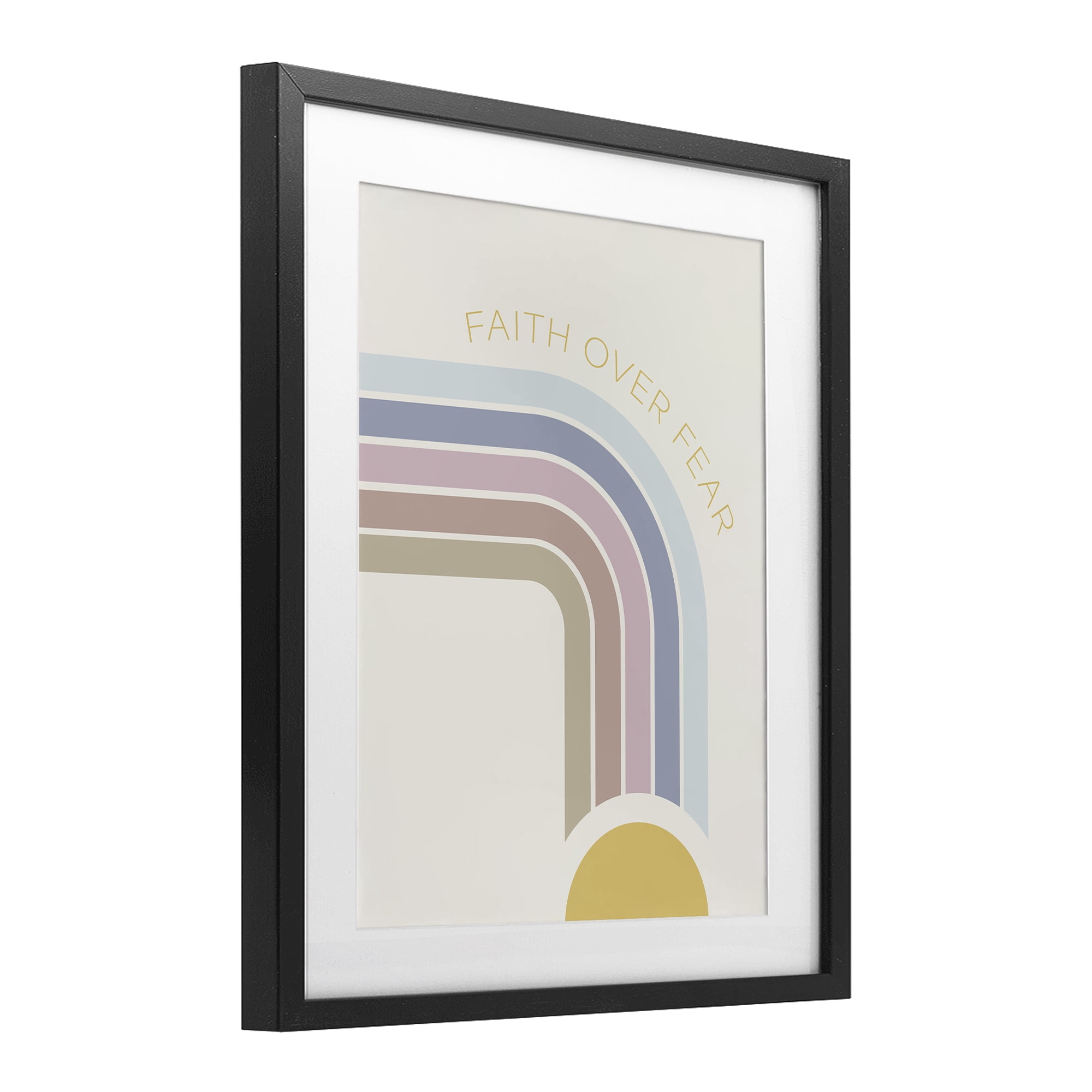 Stupell Industries Faith Over Fear Rainbow Black Framed Print Under Glass, design by SD Graphics Studio