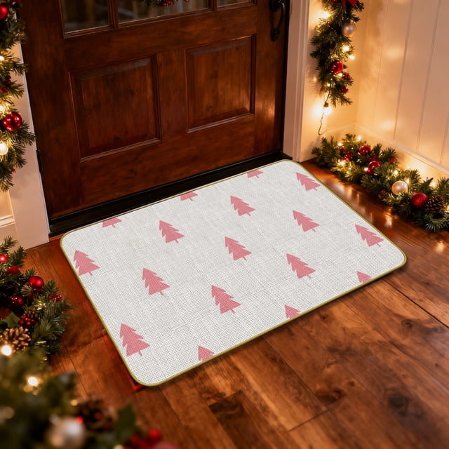 Christmas Tree Entrance Door Mat – Holiday Decoration Rug for Home, Office, and Shop Entryways