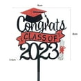 thumbnail image 6 of JANGSLNG Cake Topper Hollow Bachelors Hat Decorative Glitter Ornamental 2023 Diploma Congrats Cake Insert Party Supplies, 6 of 7