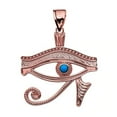 thumbnail image 1 of EYE OF HORUS ROSE GOLD TURQUOISE PENDANT NECKLACE - 10K, Pendant with 18" chain, 1 of 1