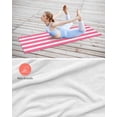 thumbnail image 4 of Pink Striped Yoga Towel for Hot Yoga Non Slip, Modern Simple Monochrome Geometric White Yoga Mat Towel Absorbent Yoga Sweat Towels Microfiber Hot Yoga Blanket for Bikram Pilates 26"x74", 4 of 7