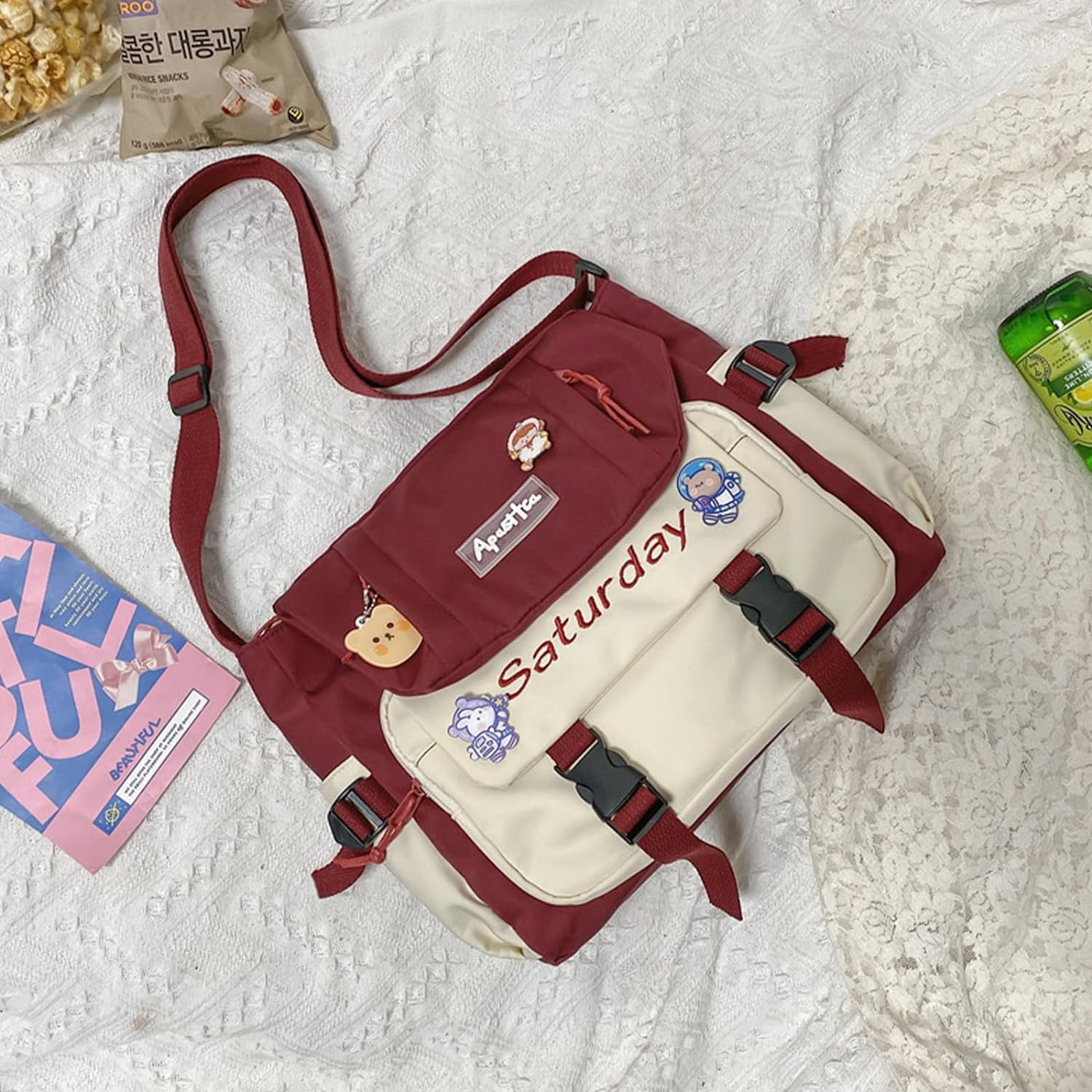 Cute Messenger Bag, Crossbody Bags for Women Kawaii Messenger Bags Purses