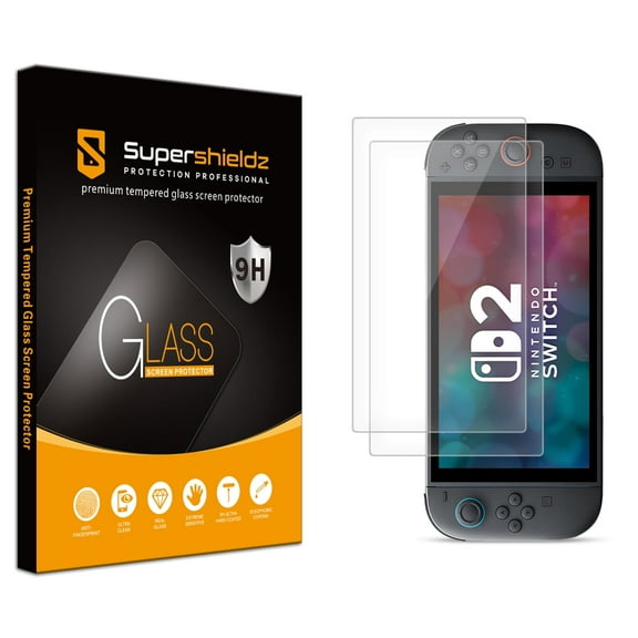 (2 Pack) Supershieldz Designed for Nintendo Switch 2 Tempered Glass Screen Protector, Anti Scratch, Bubble Free