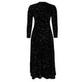 thumbnail image 4 of Wdgfv Women's Sparkling Sequin Dress Elegant Round Neck Long Sleeve Sequin High Waist Formal Evening Gown for Women, 4 of 5