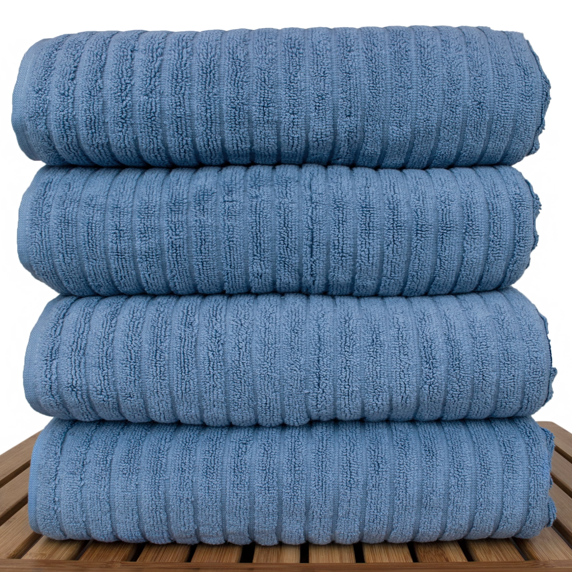 Luxury Hotel and Spa Towel 100-percent Genuine Turkish Cotton Bath Towels  Striped (Set of 4) - Bed Bath & Beyond - 10102608